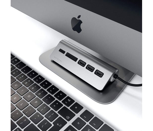 Satechi Aluminium - hub USB-C (czytnik kart micro/SD, 3x USB-A) - 1358288 - zdjęcie 5
